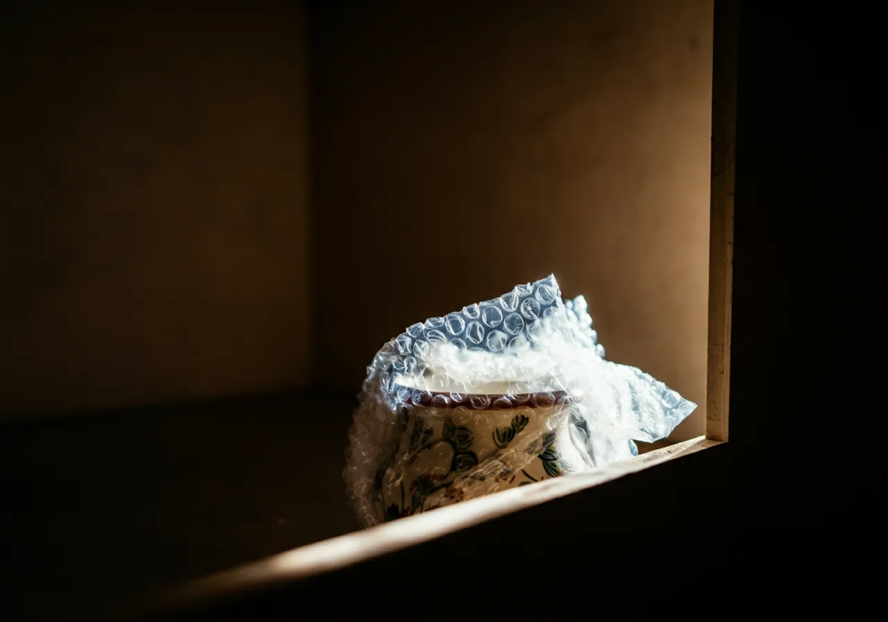 Bubble wrap protecting fragile item