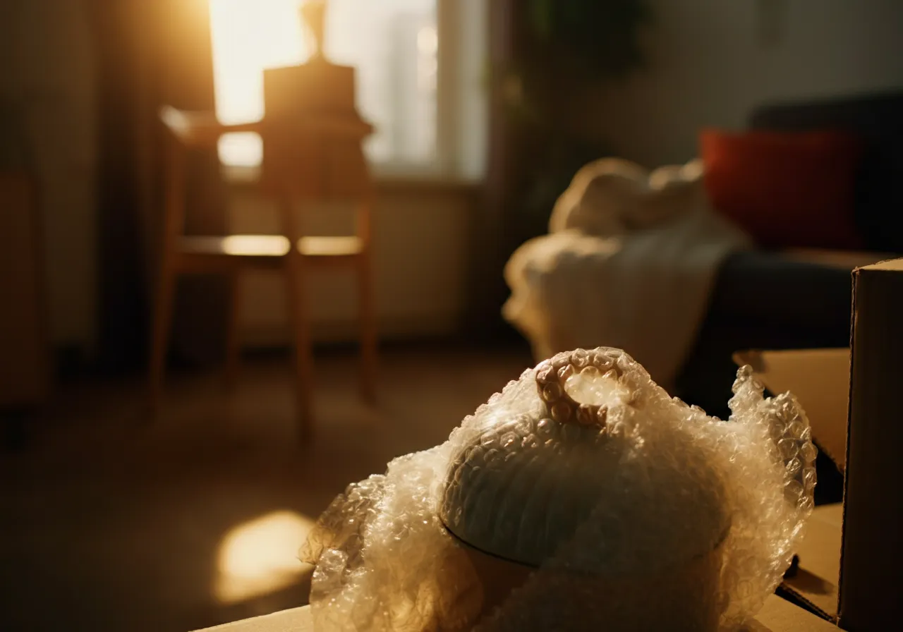 Bubble wrap protecting fragile item