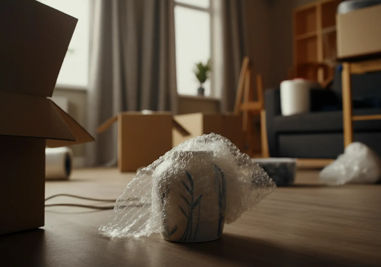 Bubble wrap protecting fragile item