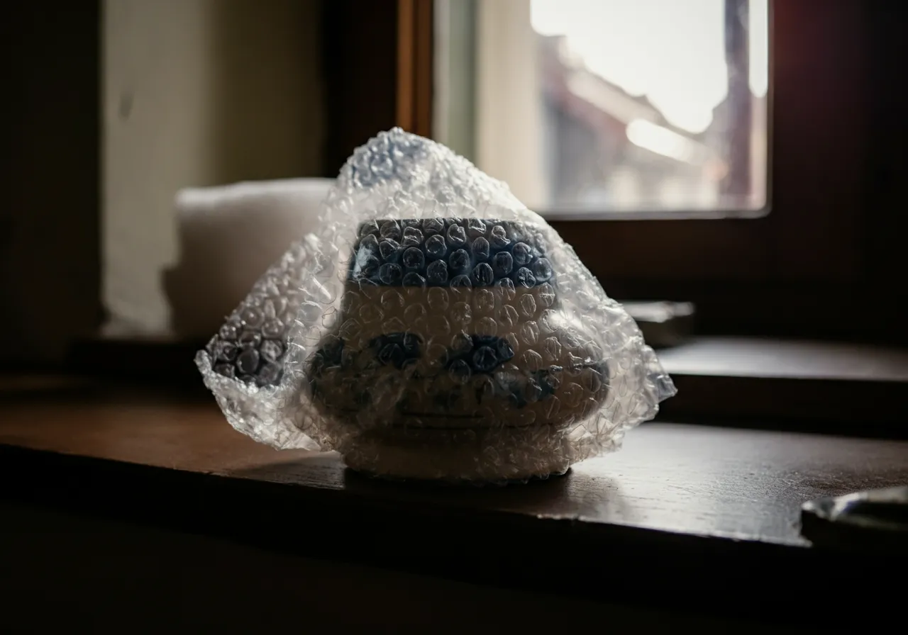 Bubble wrap protecting fragile item