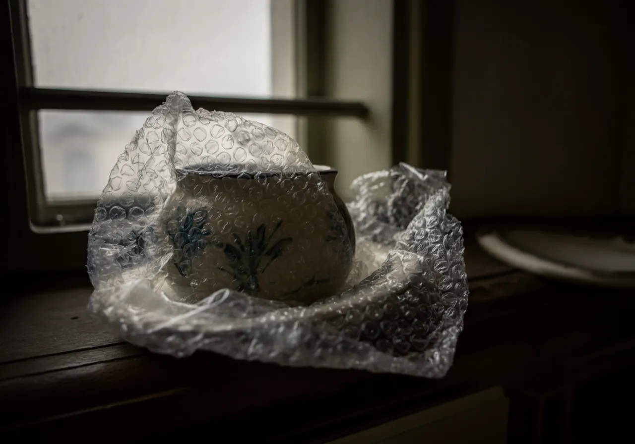 Bubble wrap protecting fragile item