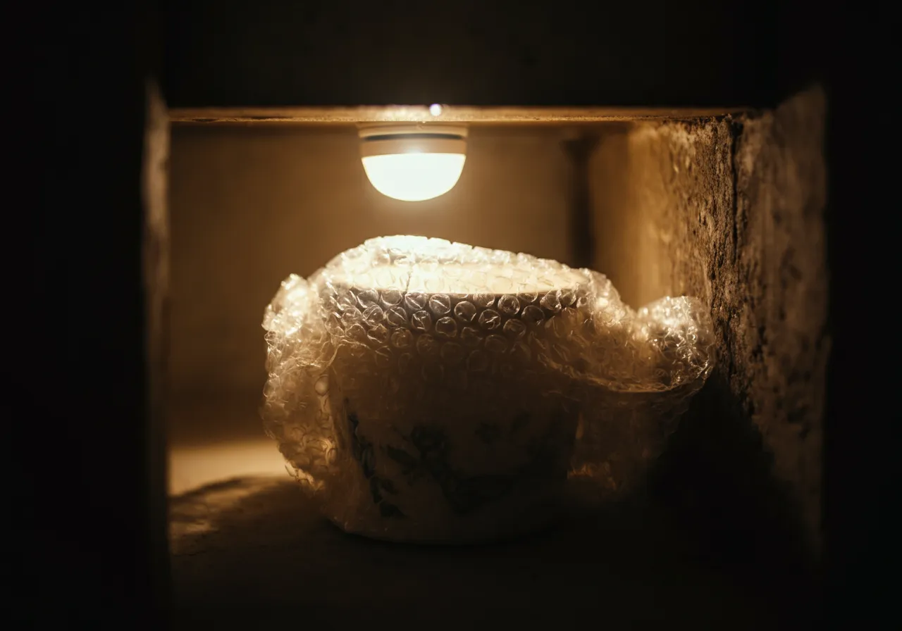 Bubble wrap protecting fragile item