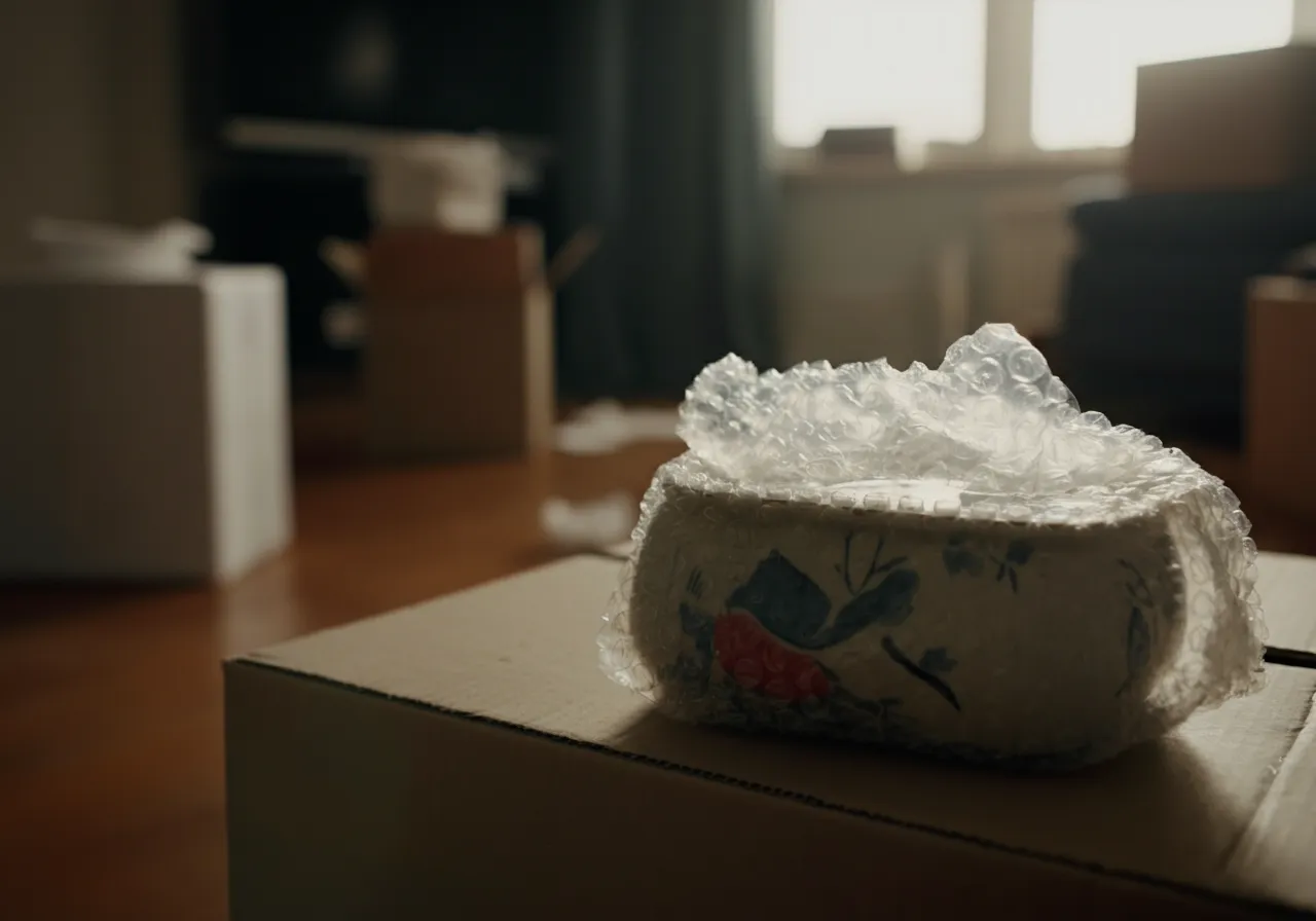 Bubble wrap protecting fragile item