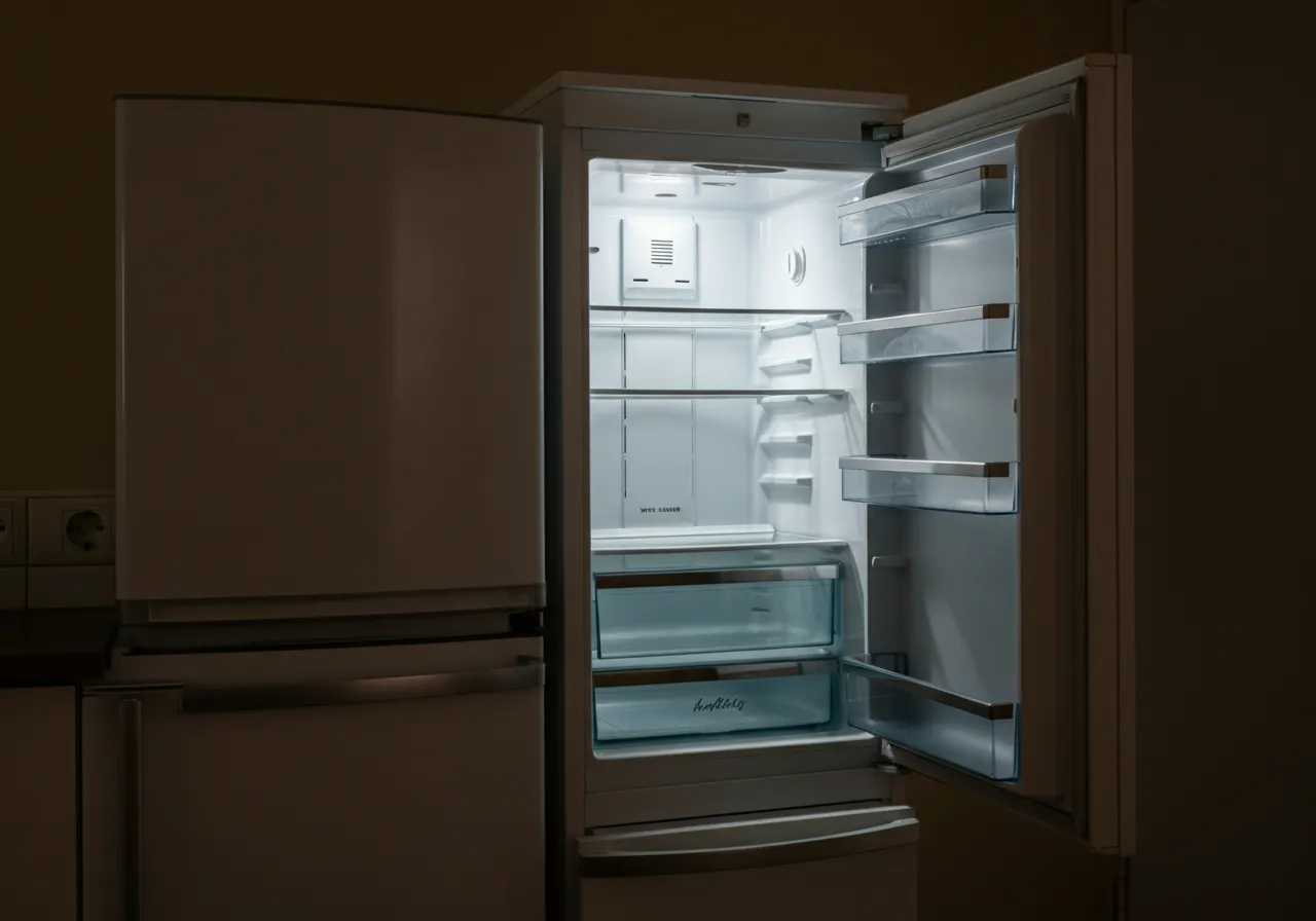 Clean empty refrigerator interior