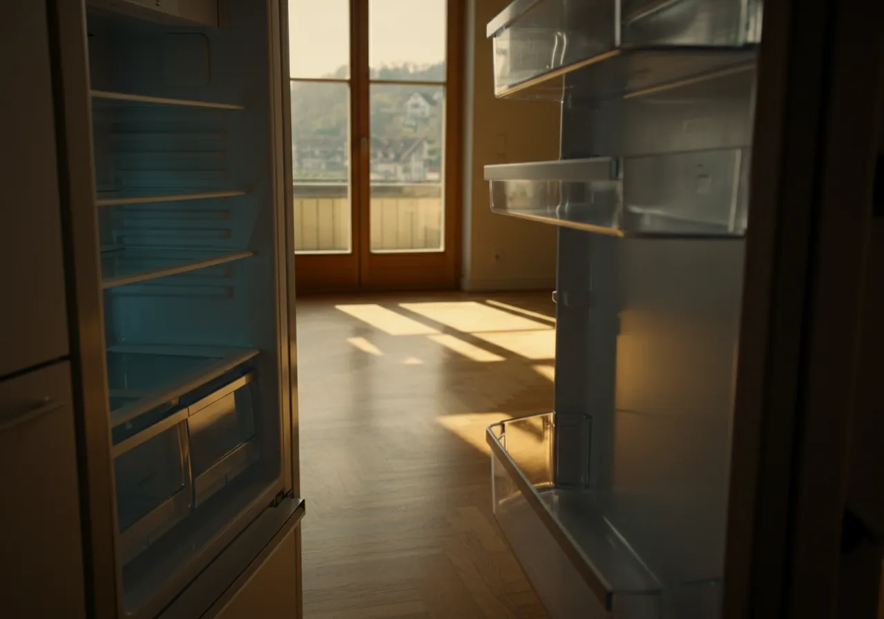 Clean empty refrigerator interior