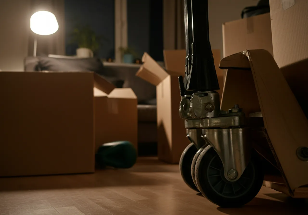 Moving dolly wheels detail