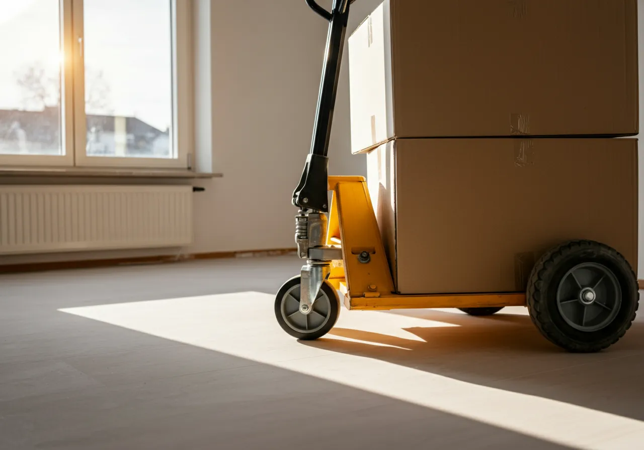 Moving dolly wheels detail