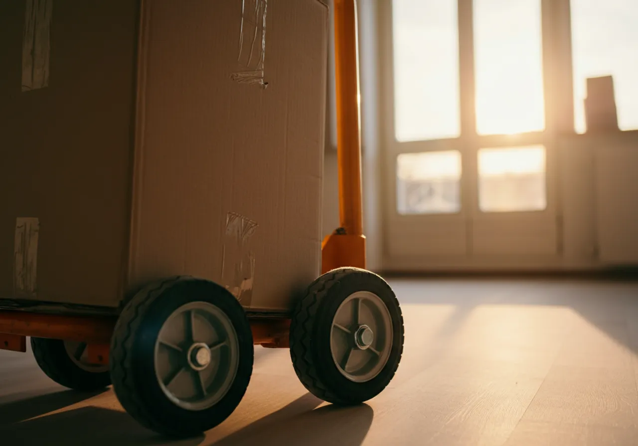 Moving dolly wheels detail