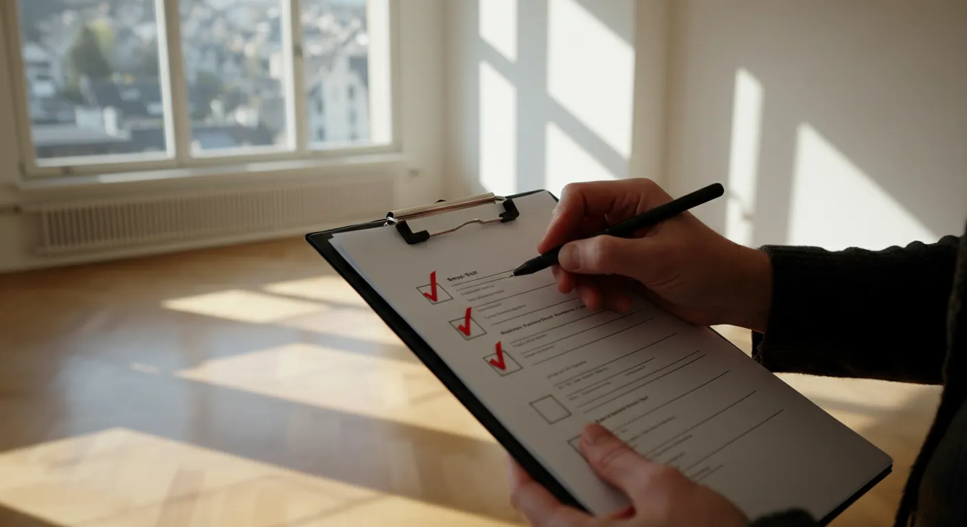 Reviewing checklist in apartment