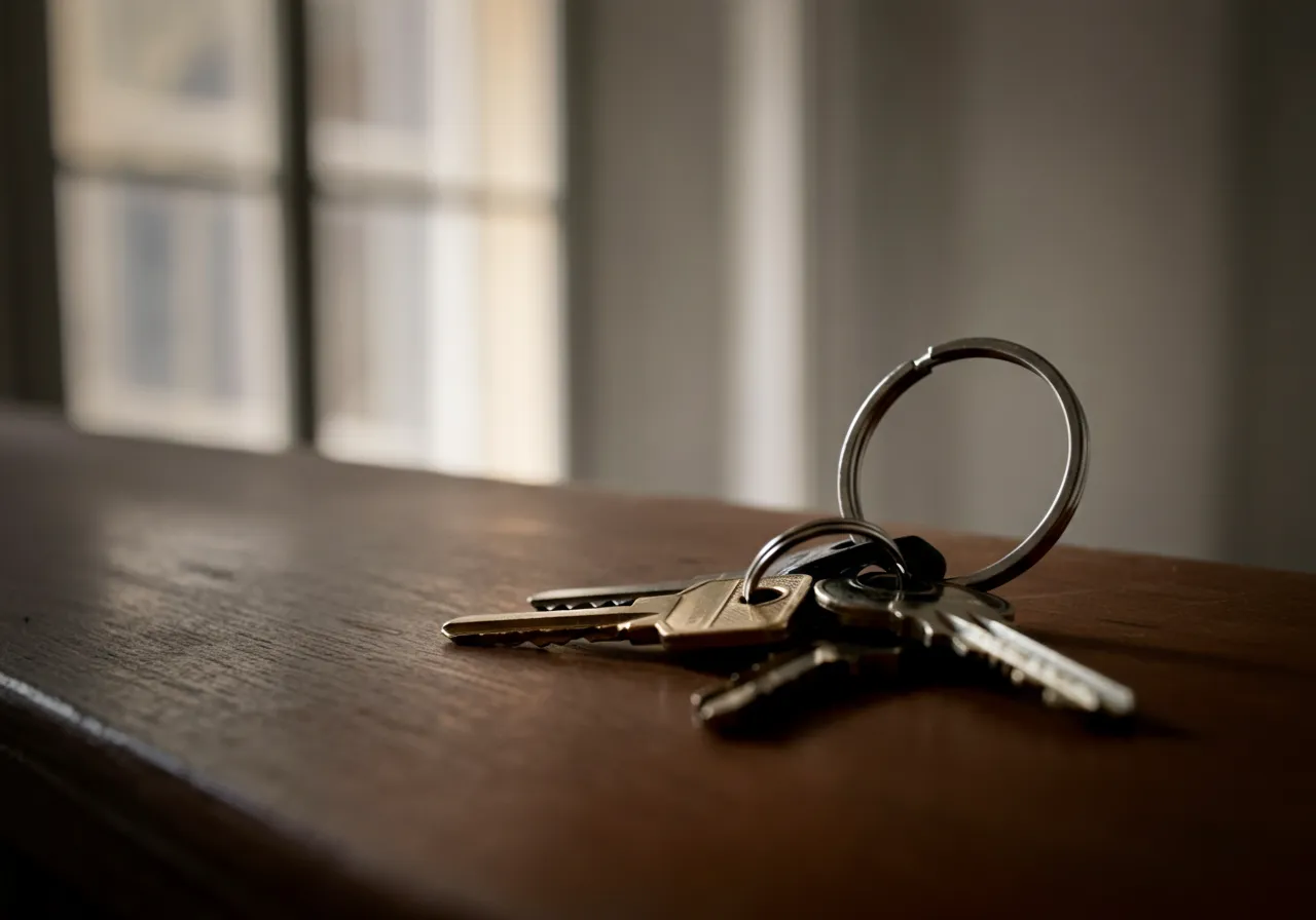 Set of house keys close-up