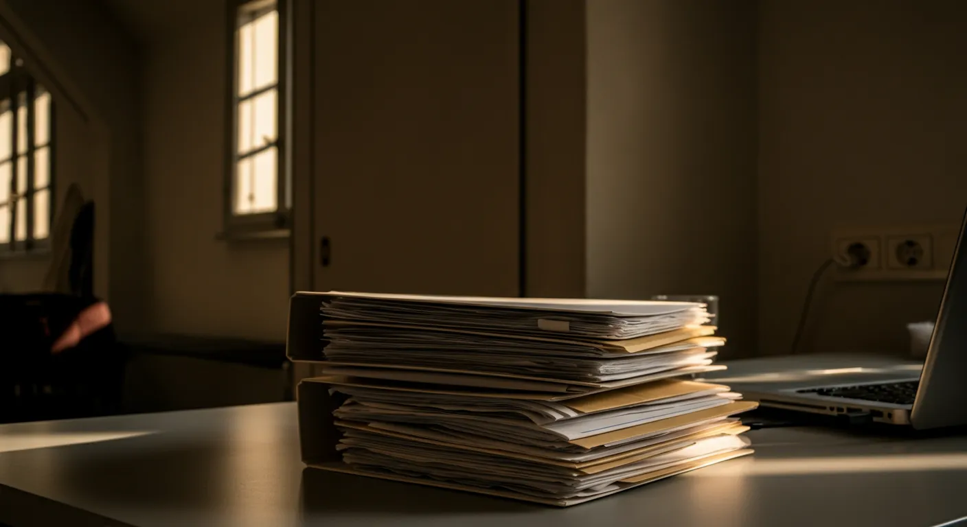 Stack of official moving documents