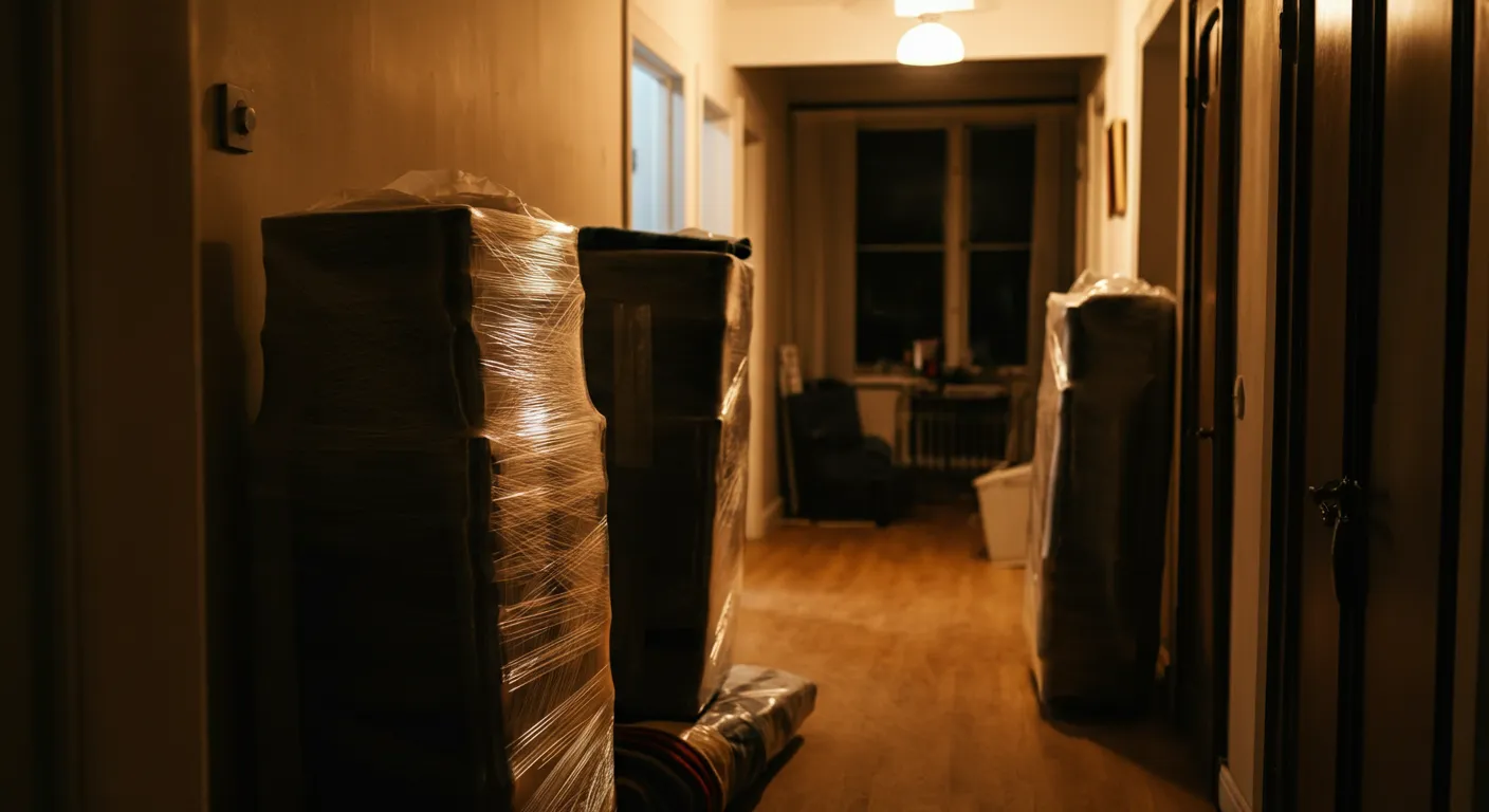 Wrapped furniture ready for transport