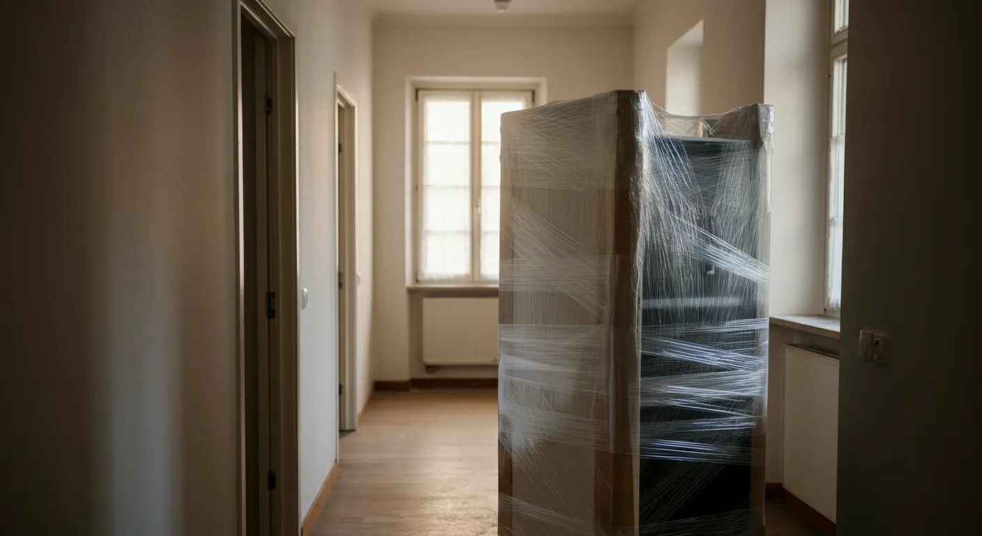 Wrapped furniture ready for transport