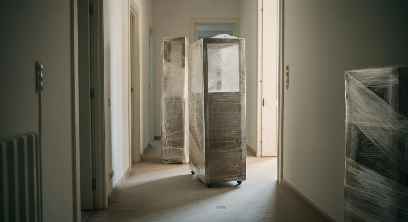 Wrapped furniture ready for transport