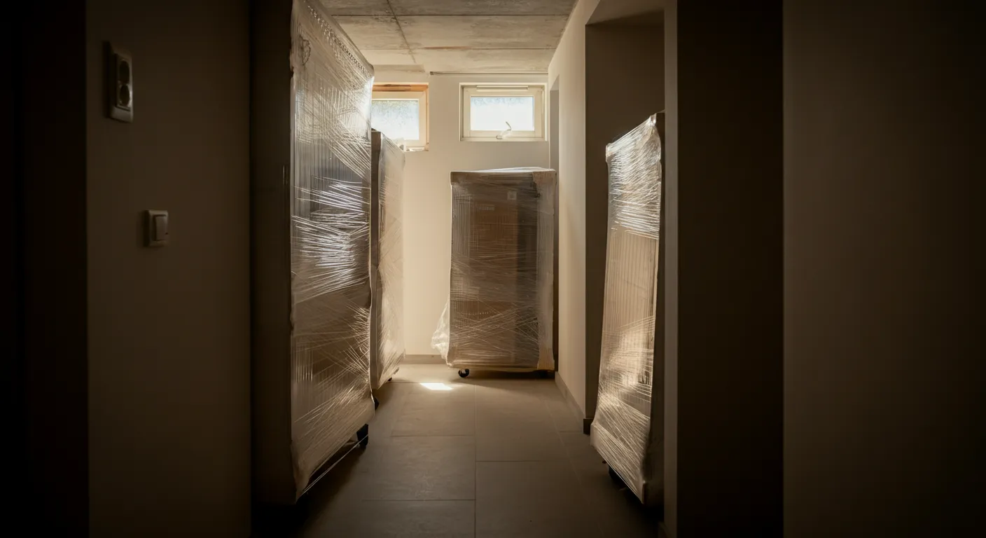 Wrapped furniture ready for transport