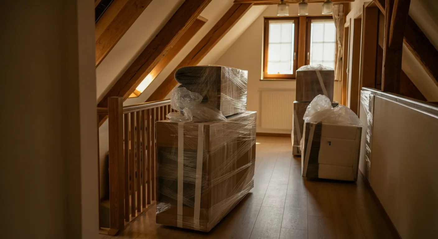 Wrapped furniture ready for transport