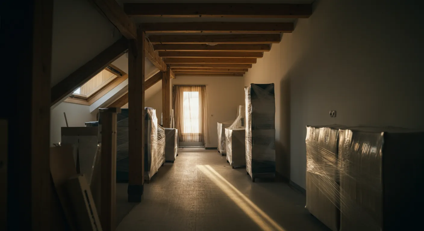 Wrapped furniture ready for transport