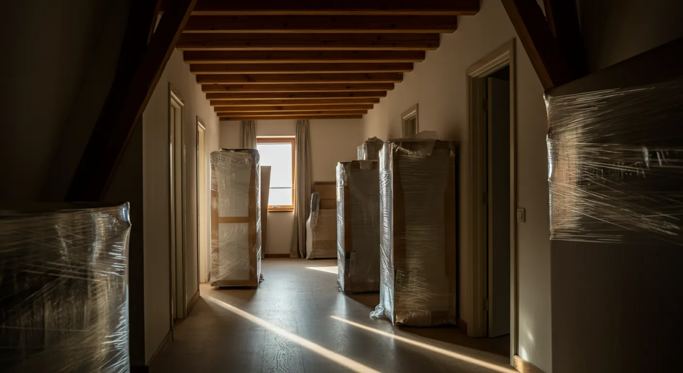 Wrapped furniture ready for transport